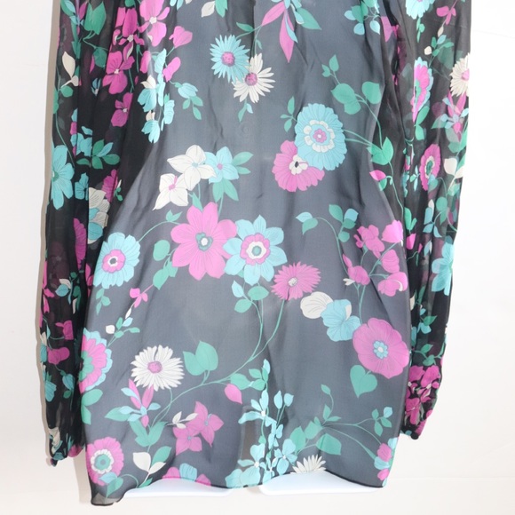 NWT Emilio Pucci Sheer Floral Peasant Top Sz Large - Picture 7 of 12